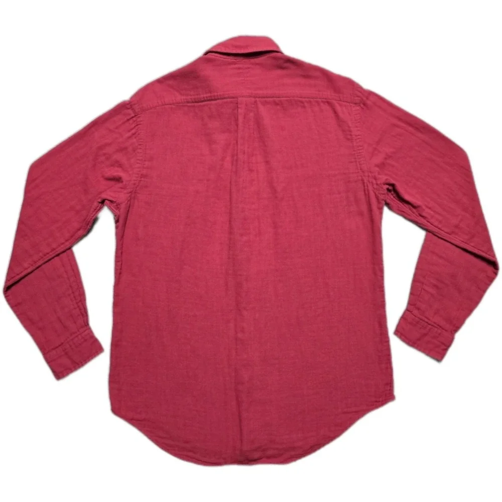 Polo Ralph Lauren Slub Cotton Flannel Shirt Mens M Red Button Down Pony EUC